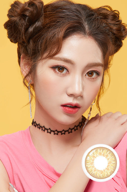 Peach Pinky Brown Colored Contacts