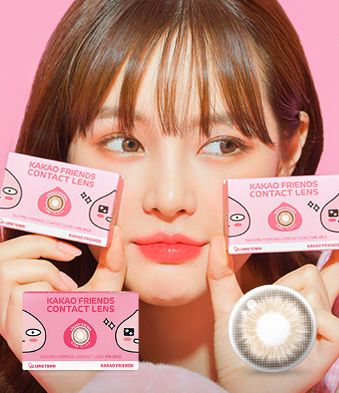  Kakao Friends Apeach Brown  (2pcs / Monthly) Colored Contacts